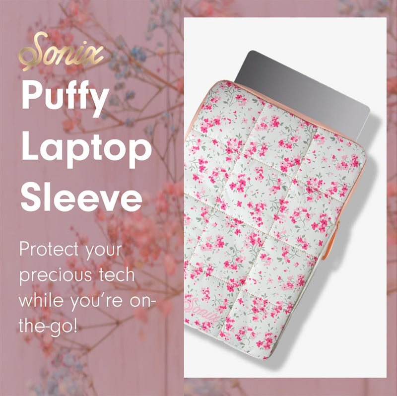 Sonix | Puffy Laptop Sleeve | 15-16 Inch, Quilted Pillow Puffer Laptop Carrying Case, Computer Sleeve | Cottage Floral - Image 5